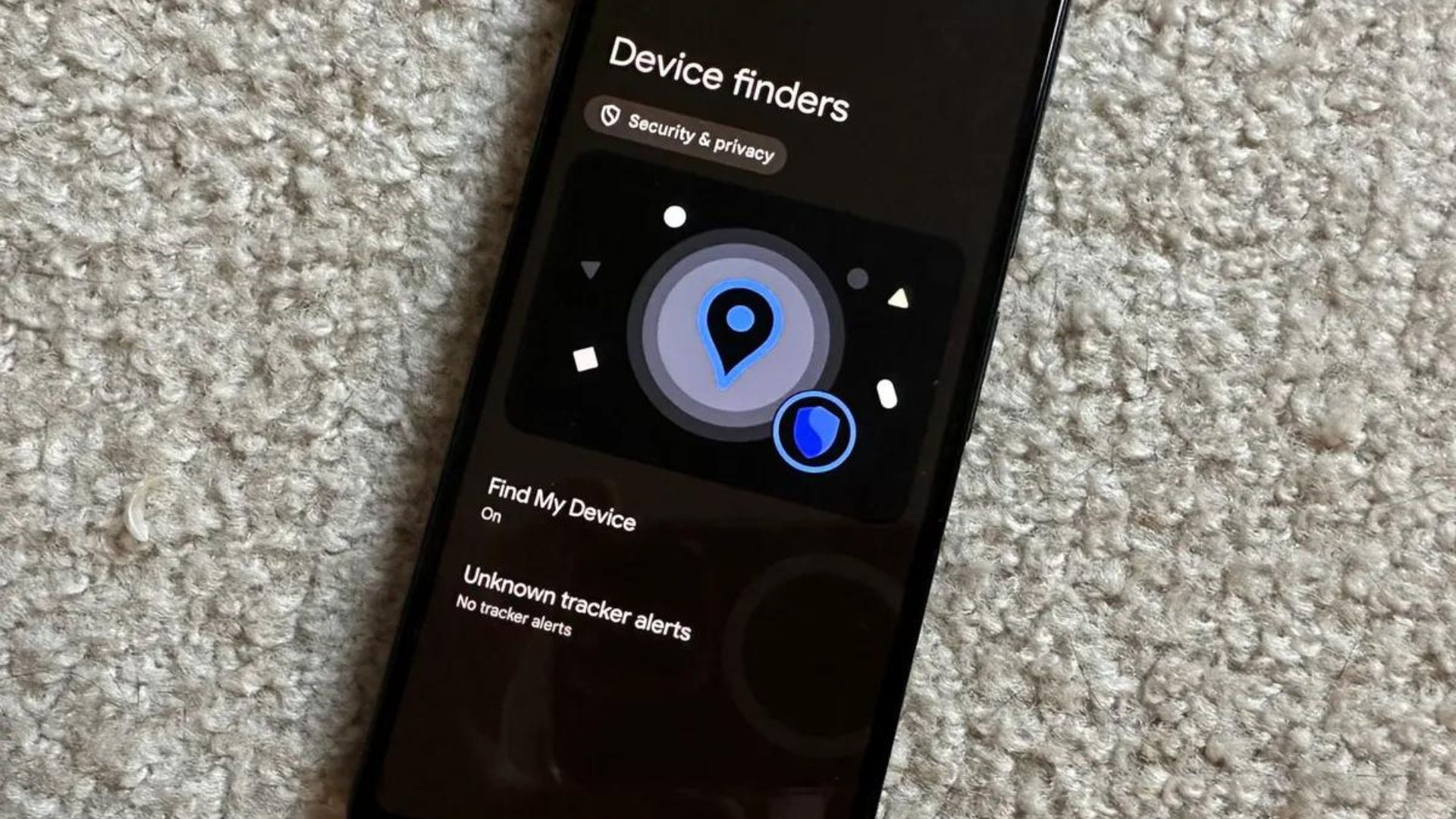 An Android phone showing how Android's Find My Device works